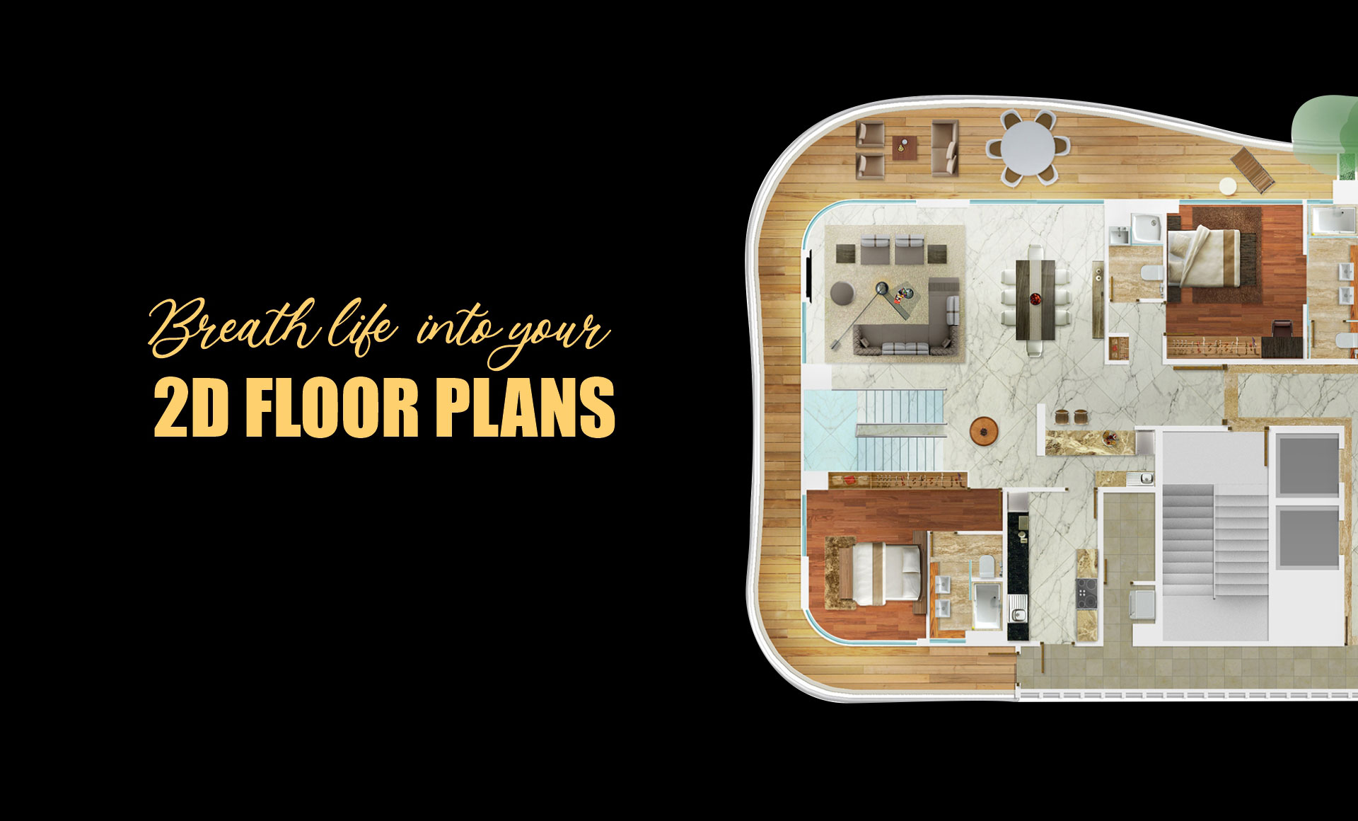 Floor plan and spatial layout banner