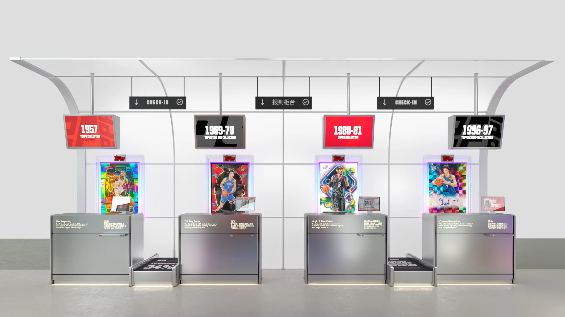 Front view of the display counters