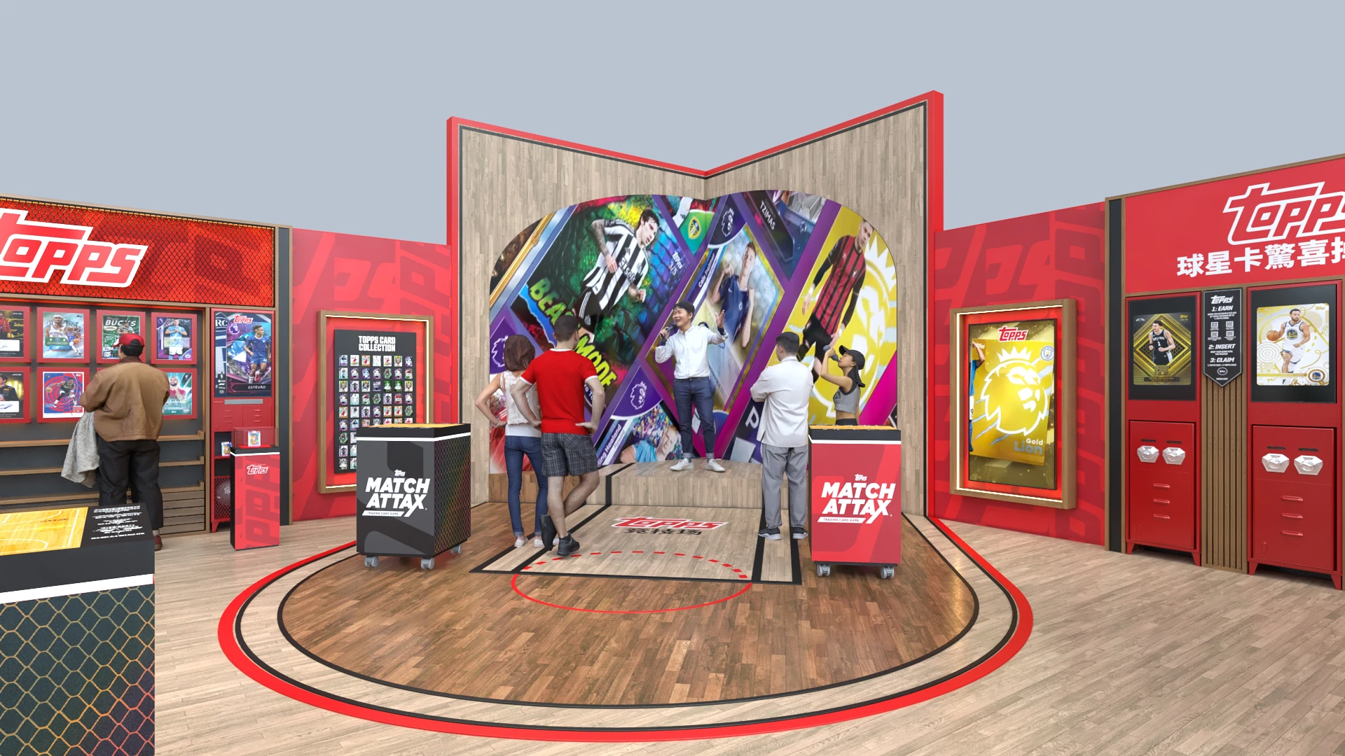 Central display within a fan activation