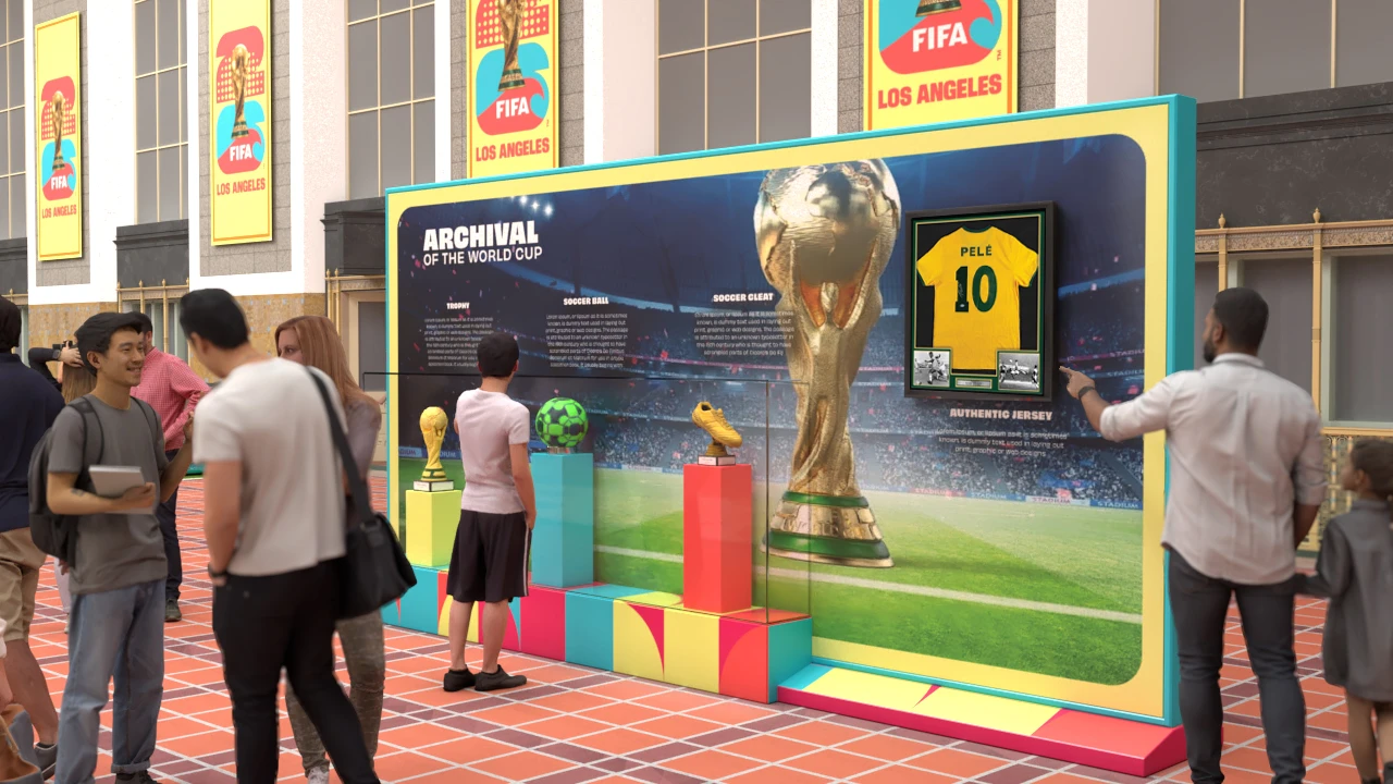 Indoor sponsor display and visitor area