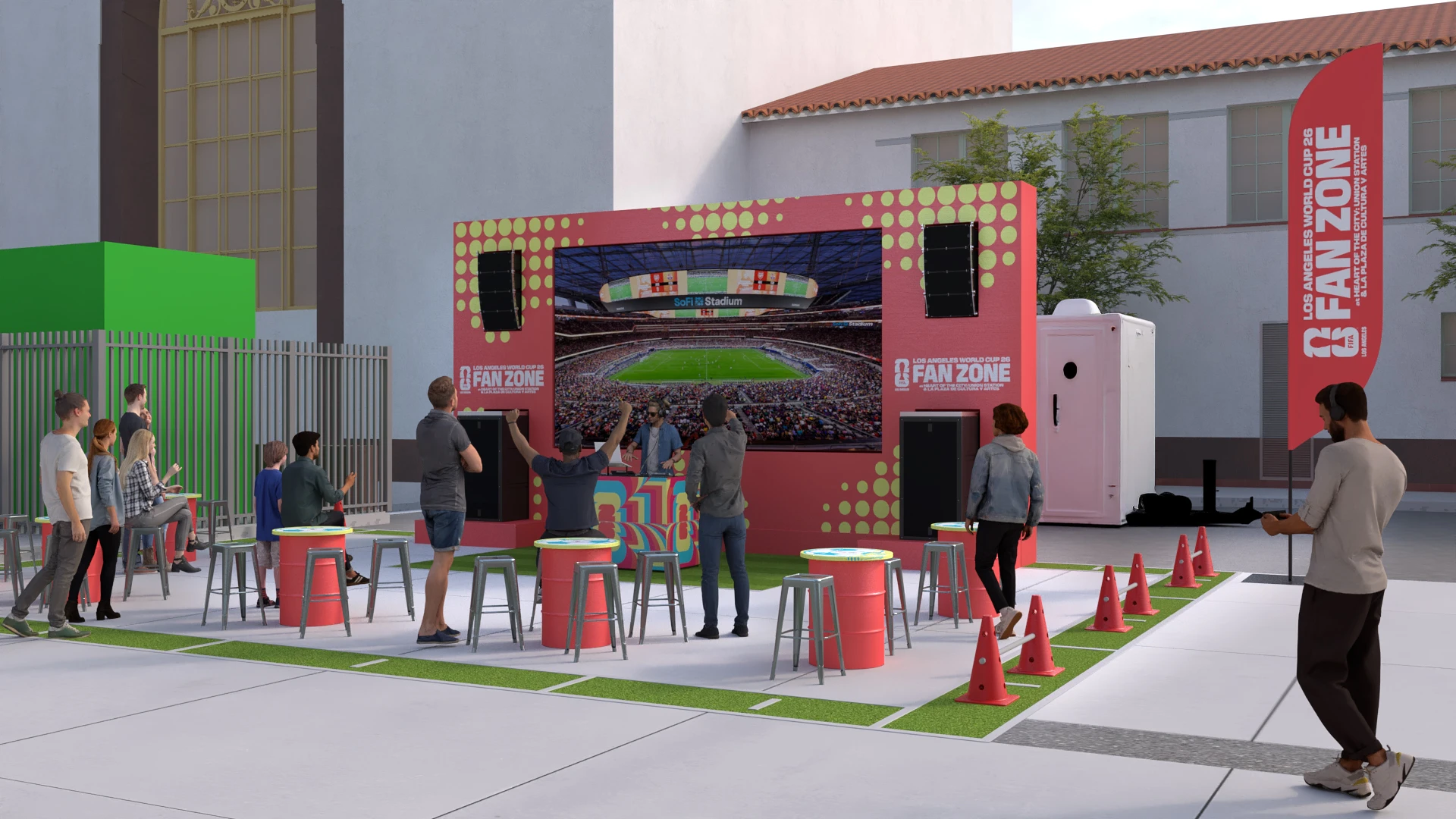Outdoor stage and gathering area