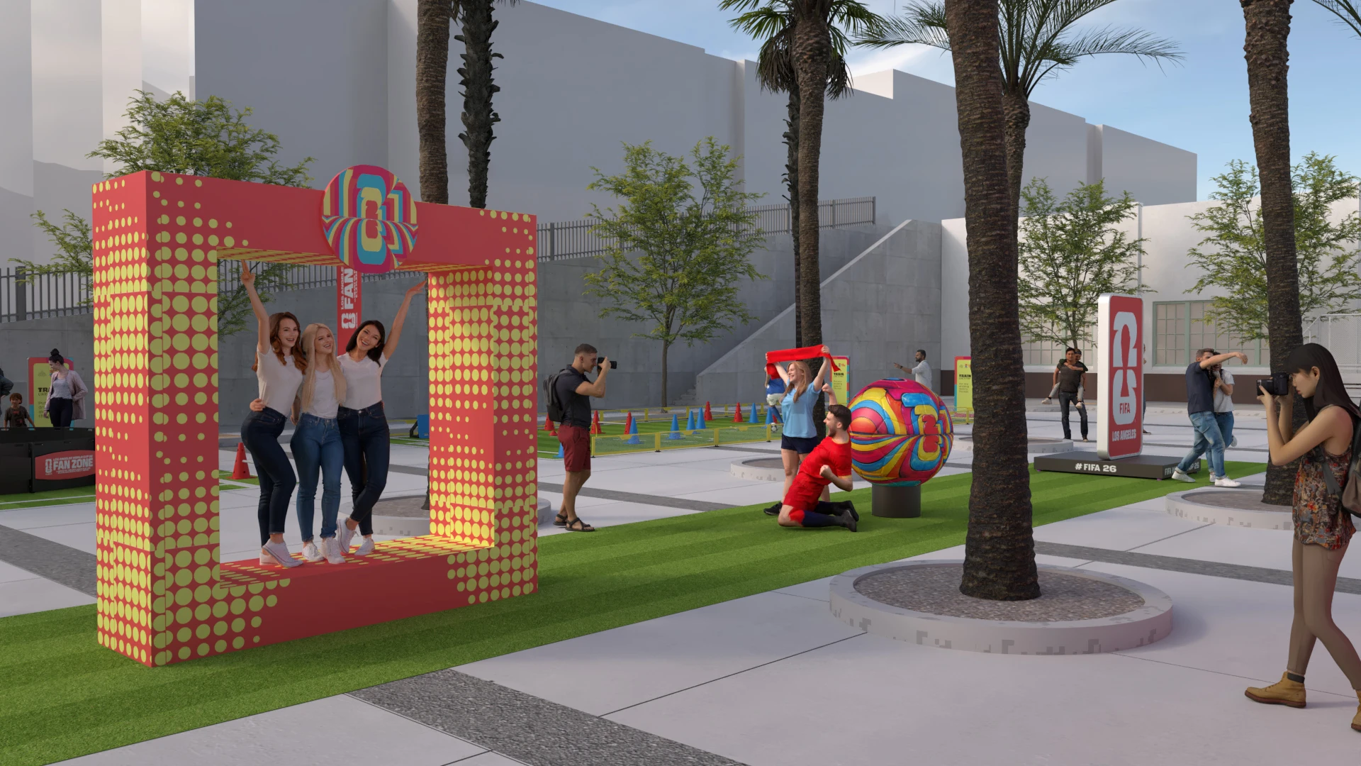 Outdoor interaction within the landscaped venue