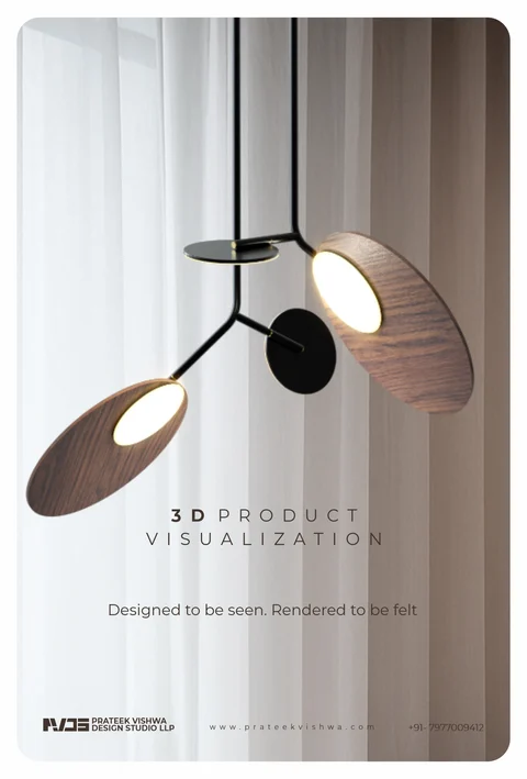 Wood Disc Pendant — Curtain Setting